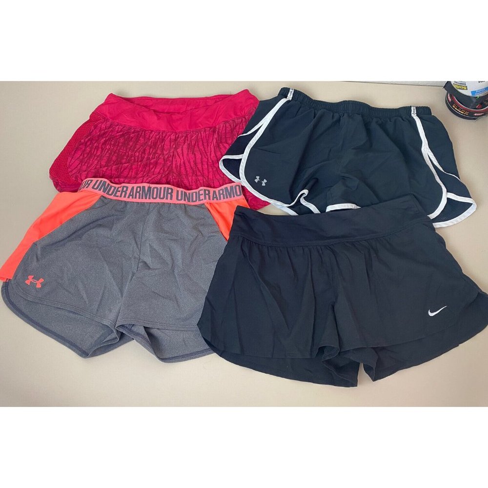Athletic Women Running Shorts-Medium (Lot Of 4) Under Armor, Saucony,Nike GUC